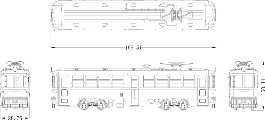 Street car, Tamaden Class 80,painted kit(green),2 cars set, unpowered